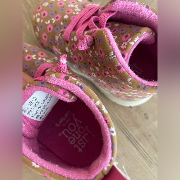 Carter's Pink Floral Baby Walker Shoes - Picture 8 of 14